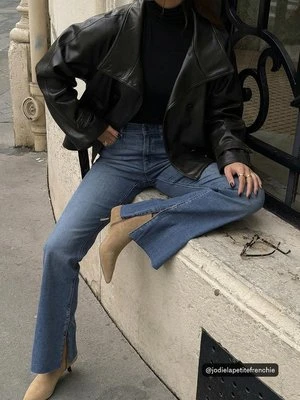 Stradivarius D74 Jeansy dzwony z rozcięciem  ŚREDNIOJASNY NIEBIESKI DENIM