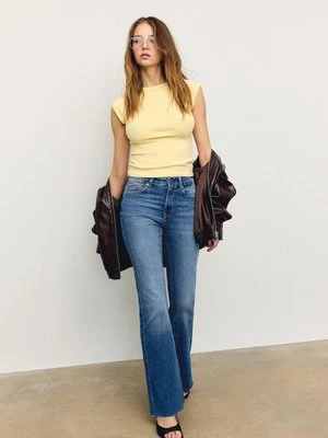 Stradivarius D74 Jeansy dzwony z rozcięciem  ŚREDNIOJASNY NIEBIESKI DENIM