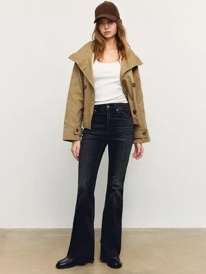 Stradivarius D74 Jeansy dzwony z rozcięciem  WYBLAKŁY CZARNY