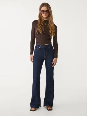 Zdjęcie produktu Stradivarius D74 Rozszerzane jeansy z rozcięciami  CIEMNY NIEBIESKI