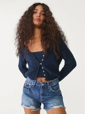 Zdjęcie produktu Stradivarius D75 Spodenki jeansowe z przetarciami  Niebieski overdye
