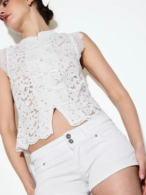Zdjęcie produktu Stradivarius D76 Mikro spodenki jeansowe  Biały