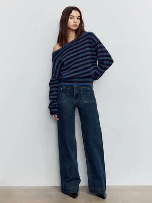 Stradivarius D77 Jeansy minimalistyczne z kieszeniami  WYBLAKŁY DENIM