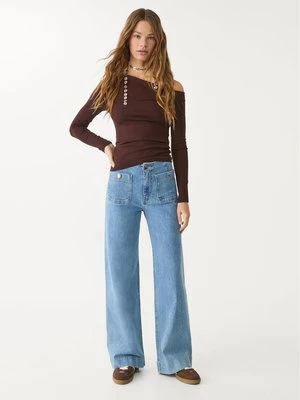 Stradivarius D77 Minimalistyczne jeansy z kieszeniami  Jasnoniebieski