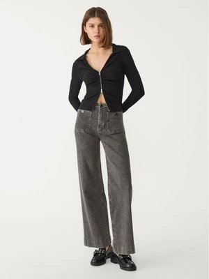 Stradivarius D77 Minimalistyczne jeansy z kieszeniami  Średni szary