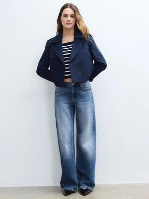 Stradivarius D91 Jeansy z niskim stanem i szerokimi nogawkami  ŚREDNI NIEBIESKI DENIM