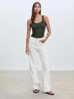 Stradivarius D92 jeansy o prostym kroju typu wide leg  Biały