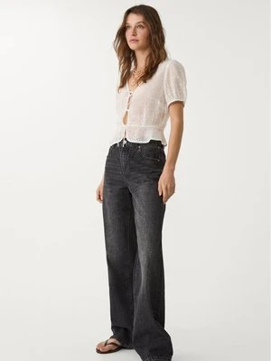 Stradivarius D92 jeansy o prostym kroju typu wide leg  Czarny sprany