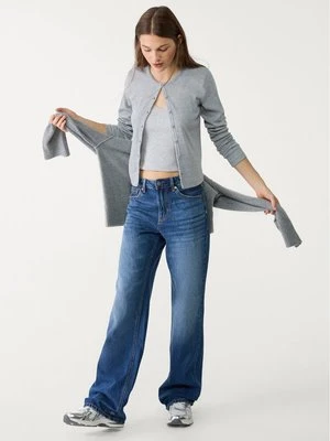 Stradivarius D92 jeansy o prostym kroju typu wide leg  Niebieski denim