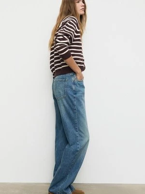 Stradivarius D92 jeansy o prostym kroju typu wide leg  NIEBIESKI DENIM OVERDYED