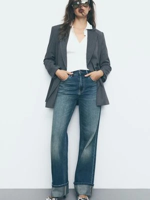 Stradivarius D92 jeansy o prostym kroju typu wide leg  PERŁOWOSZARY DENIM