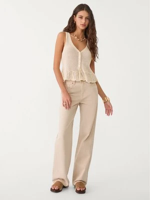 Stradivarius D92 jeansy o prostym kroju typu wide leg  Szary