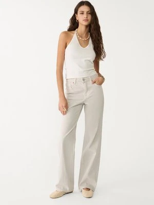 Stradivarius D92 jeansy o prostym kroju typu wide leg  Szary