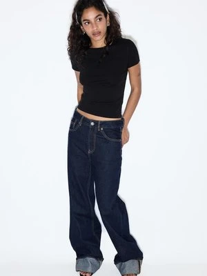 Stradivarius D92 jeansy o prostym kroju typu wide leg  WYBLAKŁY DENIM