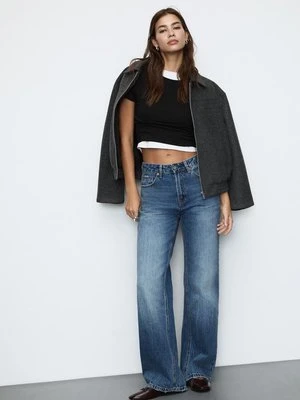 Stradivarius D92 Straight wide  ŚREDNI NIEBIESKI DENIM