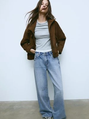 Stradivarius D94 Jeansy relax fit z szerokimi nogawkami  ŚREDNI NIEBIESKI DENIM