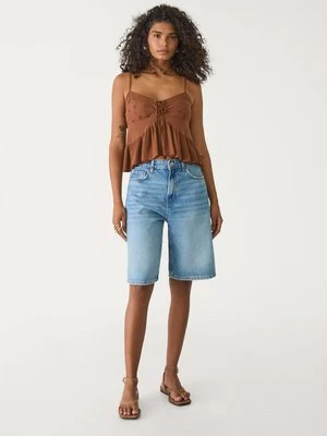 Stradivarius D95 Bermudy typu jortsy  ŚREDNIOJASNY NIEBIESKI DENIM