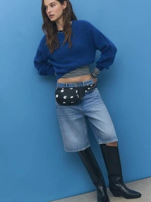 Stradivarius D95 Dżinsowe bermudy Jort  ŚREDNIOJASNY NIEBIESKI DENIM