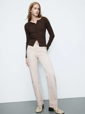 Stradivarius D98 Jeansy o prostym kroju  Szary