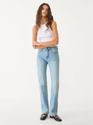 Stradivarius D98 proste jeansy w stylu vintage  Jasnoniebieski