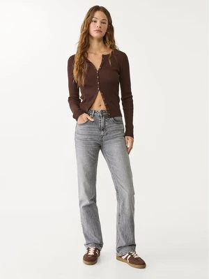 Stradivarius D98 proste jeansy w stylu vintage  Średni szary