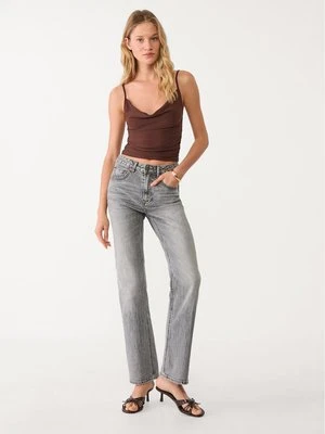 Stradivarius D98 proste jeansy w stylu vintage  Średni szary