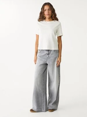 Stradivarius D99 luźne jeansy z szerokimi nogawkami  Niebieski overdye