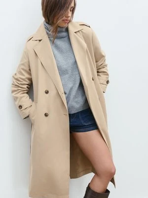 Stradivarius Długi, lejący się trencz  Kamień