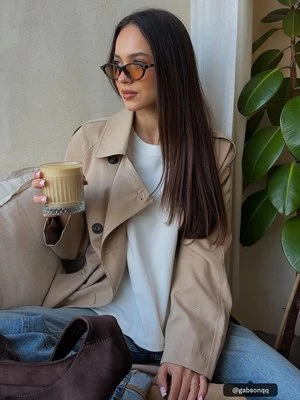 Stradivarius Długi, lejący się trencz  Kamień