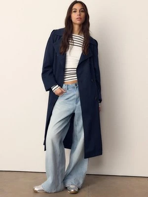 Stradivarius Długi, lejący się trencz  Morski