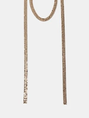 Stradivarius Długi naszyjnik typu lariat z siatki  Złoty