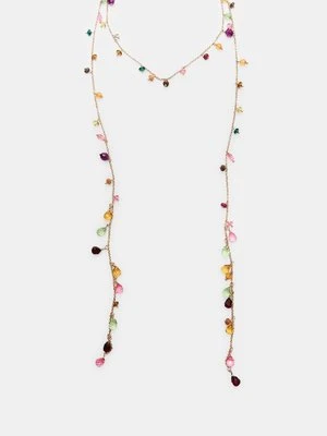 Stradivarius Długi naszyjnik z koralikami  Złoty