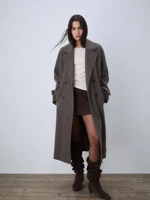 Stradivarius Długi płaszcz oversize  Brązowy