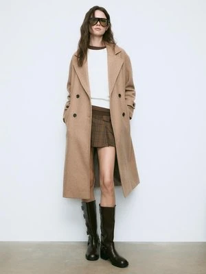Stradivarius Długi płaszcz oversize  Jasny wielbłądzi