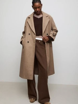 Stradivarius Długi płaszcz oversize  Jasny wielbłądzi