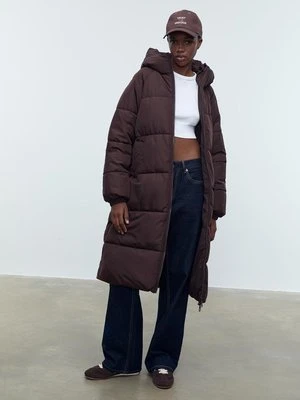 Stradivarius Abrigo padding largo  Brązowy