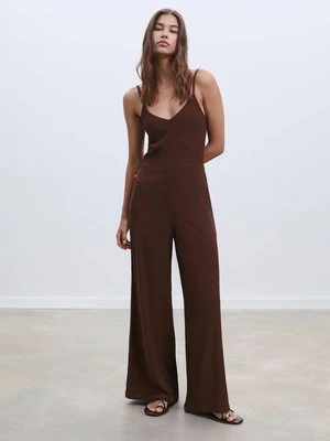 Stradivarius Długi, zwiewny kombinezon na ramiączkach  Brązowy