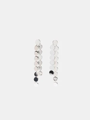 Stradivarius Długie kolczyki z mini kółeczkami  Szary