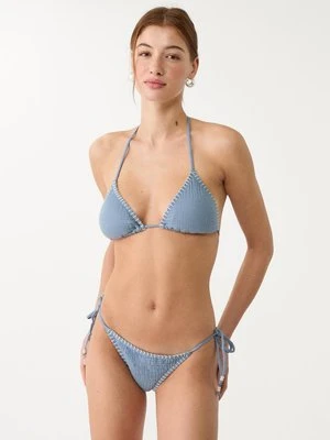Stradivarius Dół od bikini ze stebnowaniem  Błękitny