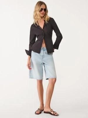 Stradivarius Dopasowana koszula basic  Czarny