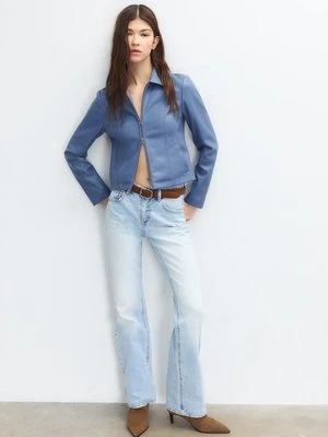 Stradivarius Dopasowana kurtka ze sztucznej skóry  Jasnobłękitny