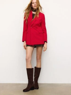 Stradivarius Dopasowana marynarka  Czerwony