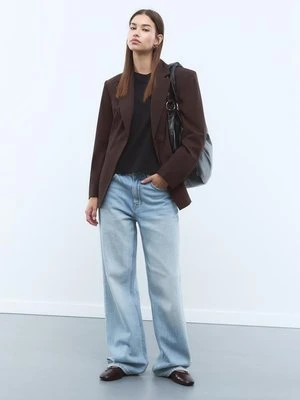 Stradivarius Dopasowana marynarka z guzikiem  Brązowy