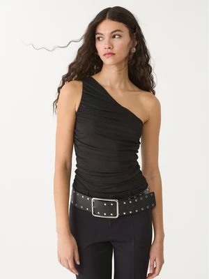 Stradivarius Drapowane body z tiulu  Czarny