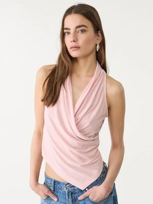 Stradivarius Drapowany kopertowy top  Pastelowy róż
