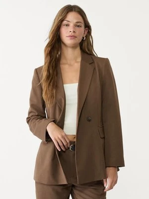 Stradivarius Dwurzędowa marynarka slim  Brązowy