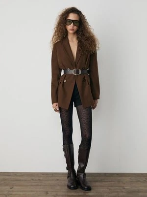 Stradivarius Dwurzędowa marynarka zapinana na guziki  Brązowy