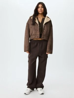 Stradivarius Dwustronna kurtka zapinana na krzyż  Brązowy