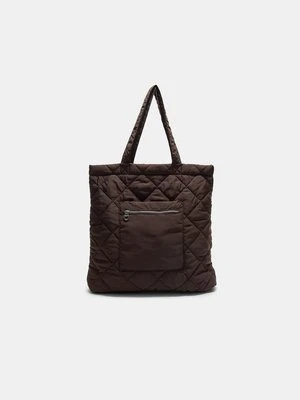 Stradivarius Dwustronna, pikowana torba shopper  Brązowy