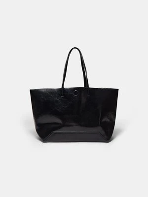 Stradivarius Dwustronna torba shopper Zebra  Czarny